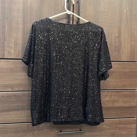 ✨ H&M black sequin top size L - Picture 4 of 4